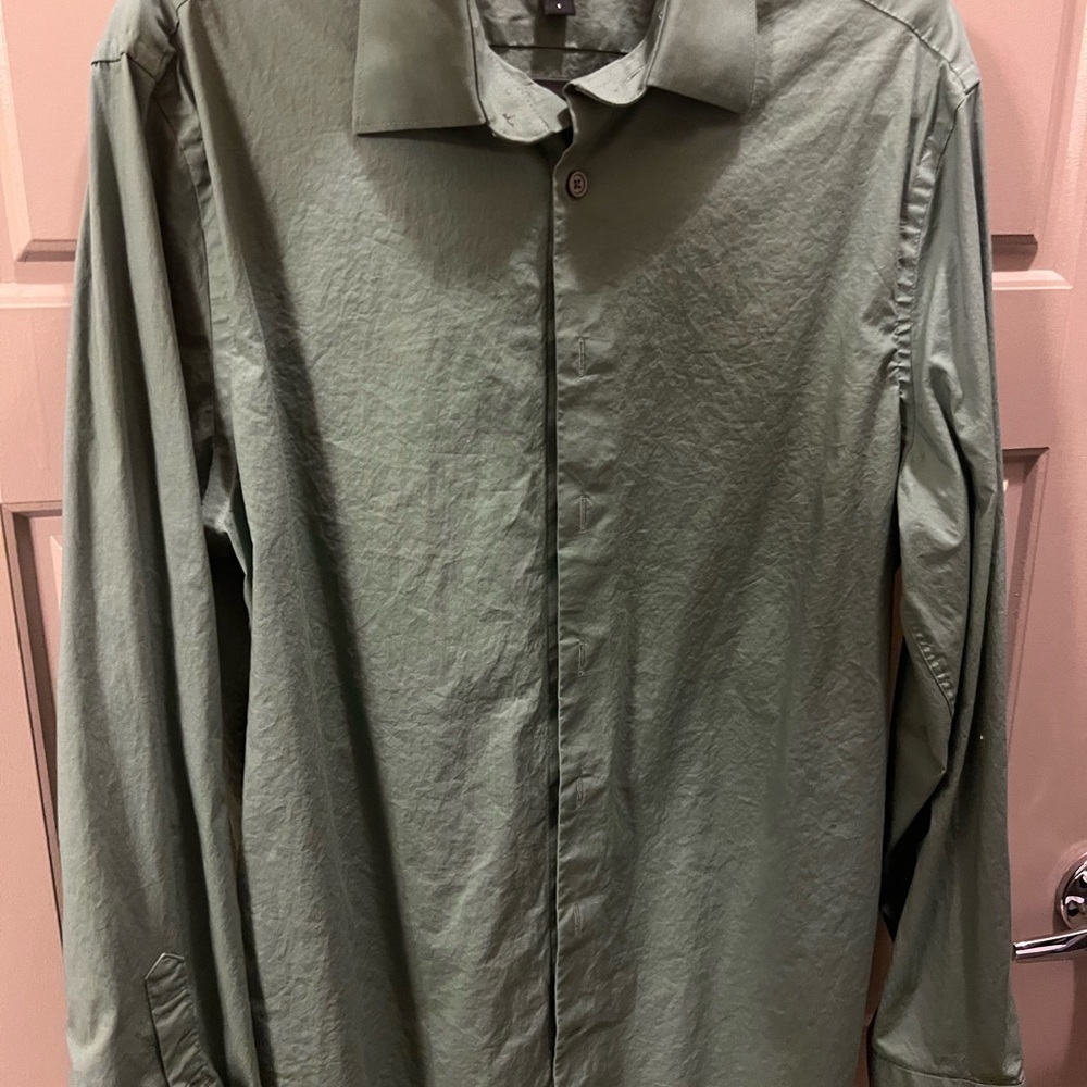 Express Slim Solid Stretch Cotton 1MX Dress Shirt